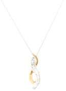 10kt White gold 0.50ctw baguette two tone bar pendant on chain