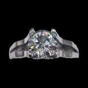 Sparkling 3.5 Ct VVs1 white F-G Lab Simulated Diamond Ring