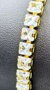Stunning 14 Kt Yellow Gold Plated Simulated Diamond Tennis Bracelet