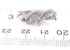 10kt White gold 0.50ctw RBC and baguette in out diamond hoop earrings