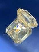 Huge Rare 13.75 Ct VVS1 Amber Ice Asscher Cut Fire Moissanite Solitaire