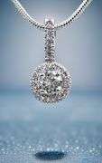 14 K White Gold Plate Dazzling 2 Ct VVs1 White Ice Blue Fire Moissanite Necklace Pendant w/chain