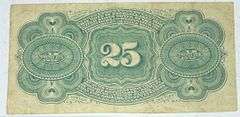 Fourth Series 25 Cent Fractional Currency Note