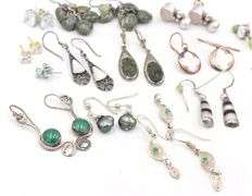 Group lot of vintage 925 sterling silver earrings