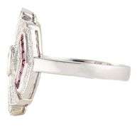 Le Vian 1.37ctw Rubies and 0.63ctw Diamond Art Deco Cocktail Ring in 18K