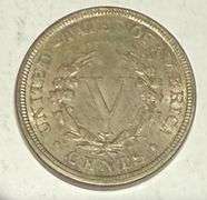 1883 No Cents Rackateer Nickel