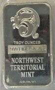 Beautiful Northwest Territory 5 Troy Oz .999 Fine Silver Bar in plastic