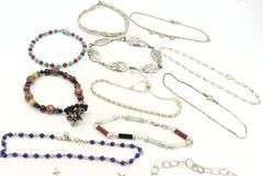 Group lot of 14 Vintage 925 sterling silver bracelets
