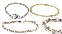 Group lot of 5 Vintage 925 sterling silver bracelets