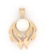 14kt Yellow gold fresh water pearl pendant
