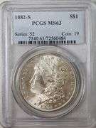 1882-S Morgan Silver Dollar, MS63 PCGS