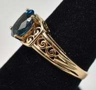Lovely London Blue Topaz Ring in 14K Yellow Gold