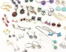 Group lot of vintage 925 sterling silver earrings