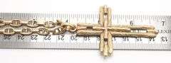 Stunning 18kt Yellow Gold Cross Pendant with 24-Inch Chain - 60 Grams of Pure Elegance