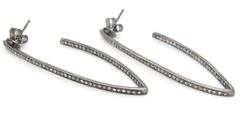 925 Sterling silver diamond chevron earrings