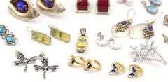 Vintage 925 sterling silver group lot of earrings