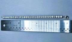14 Kt White Gold Plated Lab Simulated White Ice Blue Diamond Tennis Bracelet