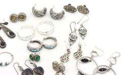 Group lot of Vintage 925 sterling silver earrings