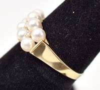 Pretty 14k Yellow Gold Pearl and Diamond Ring