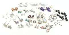 Vintage 925 sterling silver group lot of earrings