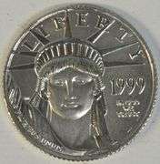 Superb Gem BU 1999 $10 pure Platinum Eagle