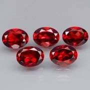 Set of 5 top red VS Garnets weighing 7.83 carats!