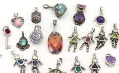 Group lot of Vintage 925 sterling silver pendants