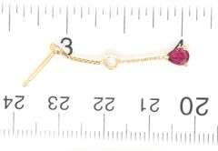 14kt Yellow gold 0.60ctw Ruby and diamond dangle earrings