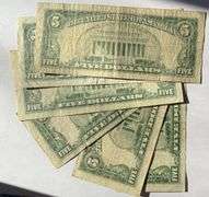 6 Red Seal $ 5 US Notes