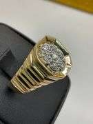 MEN'S 14K YELLOW GOLD DIAMOND RING