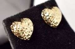 Loving 14K Yellow Gold Heart Shaped Stud Earrings