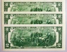 (3) Superb Crisp 2017A $2 Star Notes San Francisco-With Consecutive Low Serial Numbers!