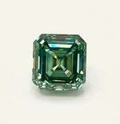 6.35 Ct Paraiba Green Rare Asscher Cut Fire Moissanite