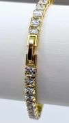 Stunning 14 Kt Yellow Gold Plated Simulated Diamond Tennis Bracelet