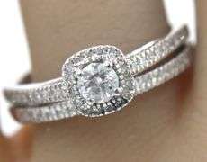 14kt White gold 0.50ctw diamond halo engagement ring