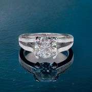 Sparkling 3.5 Ct VVs1 white F-G Lab Simulated Diamond Ring