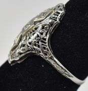 Precious Vintage Art Deco Style Diamond Ring in 18K White Gold
