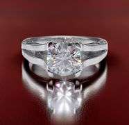Sparkling 3.5 Ct VVs1 white F-G Lab Simulated Diamond Ring