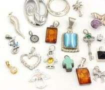Group lot of Vintage 925 sterling silver pendants
