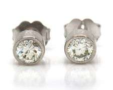 0.50ctw Diamond Bezel Set Stud Earrings in Platinum