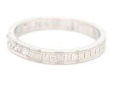 Antique engraved single cut diamond accent ring