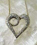 Sparkling 14K Diamond Pave Heart on 14K Rope Necklace