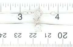 14kt White gold diamond solitaire pendant on chain