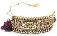 925 Sterling silver and gold plated Garnet fancy Indian necklace