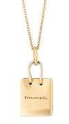 Tiffany & Co. Gift Bag Charm Pendant Necklace in 18K