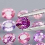 Heavy! 3.45ct pink and violet Sapphire set -Untreated!