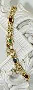 Sweet 14K Cabachon Ruby, Emerald, & Sapphire Bracelet