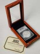 2014 SILVER EAGLE ANACS MS-70, FDOI With Wooden Box
