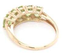 10kt Yellow gold oval Peridot 5 stone ring