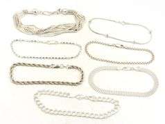Group lot of 7 Vintage 925 sterling silver bracelets
